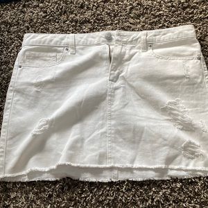 aeropostale jean skirt white